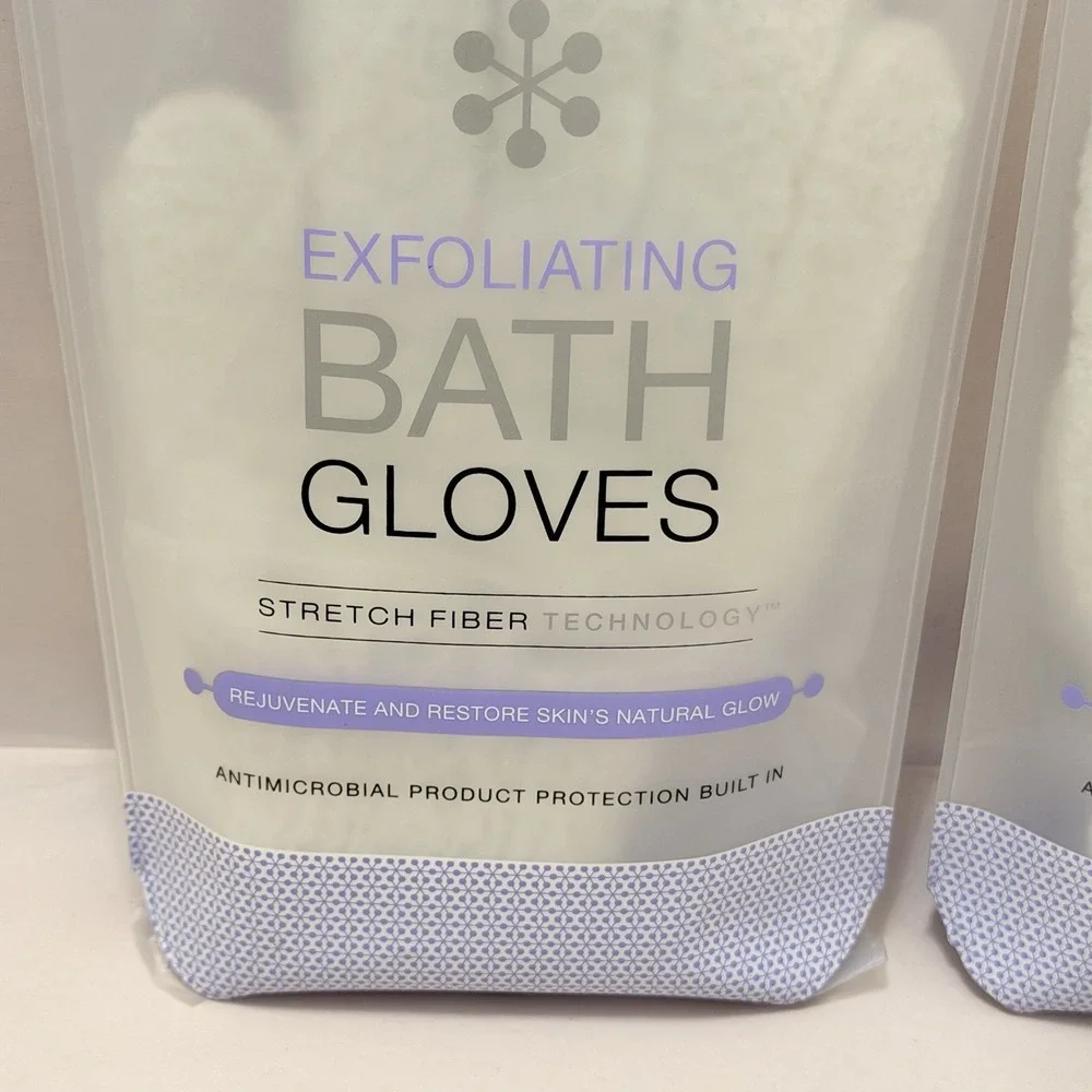 Exfoliating Gloves Body Scrub 2 Pack Shower Spa Exfoliator Organic Clean Logic